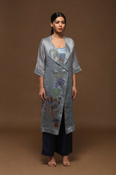 Dawn Yoke Suit Set Blue Grey