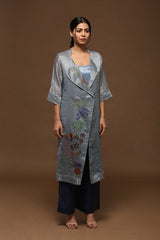 Dawn Yoke Suit Set Blue Grey