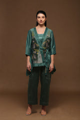 Dawn Short Jacket Co-Ord Set Bottle Green