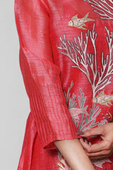 Blossom A-Line Co-Ord Set Carot Red