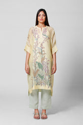 Blossom Anti-Fit Kurta Set Pastel Yellow