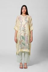 Blossom Anti-Fit Kurta Set Pastel Yellow