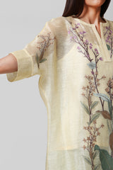Blossom Anti-Fit Kurta Set Pastel Yellow