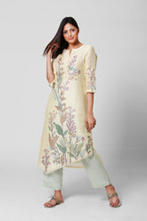 Blossom Asymmetrical Co-Ord Set Pastel Yellow