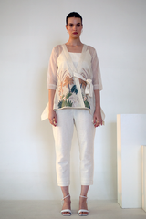 Fern Short Jacket Co-Ord Set Ivory Palm Tree