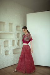 Aurum Crop Co-Ord Set Flamingo