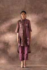 Tresor Kurta Set Mauve & Brown