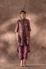 Tresor Kurta Set Mauve & Brown