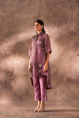 Tresor Kurta Set Mauve & Brown