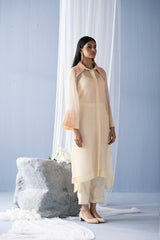 Tresor Lapel Kurta Set Ivory