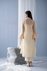 Tresor Lapel Kurta Set Ivory