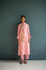 Verve Long Shirt Kurta Set Rose Pink