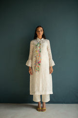 Verve Long Shirt Kurta Set Ivory