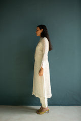 Verve Long Shirt Kurta Set Ivory