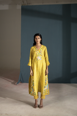 Verve Long Kurta Set Mustard