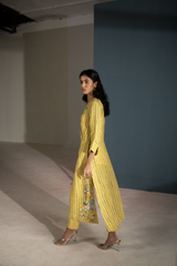 Verve Long Kurta Set Mustard