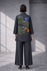 Mizu Charcoal Grey Mid-Length Jacket Set