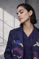 Mizu Navy Long Jacket Set