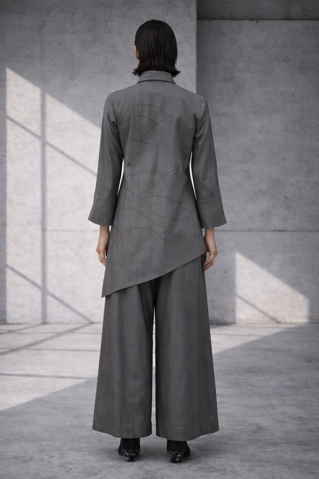 Mizu Graphite Grey Asymmetrical Co-ord Set