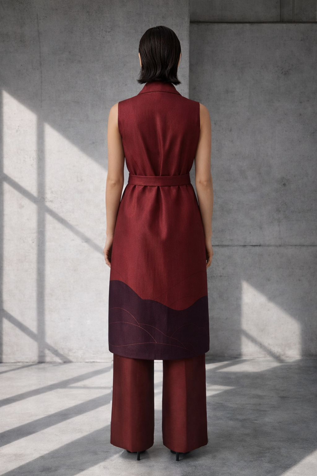 Mizu Maroon Blazer Set