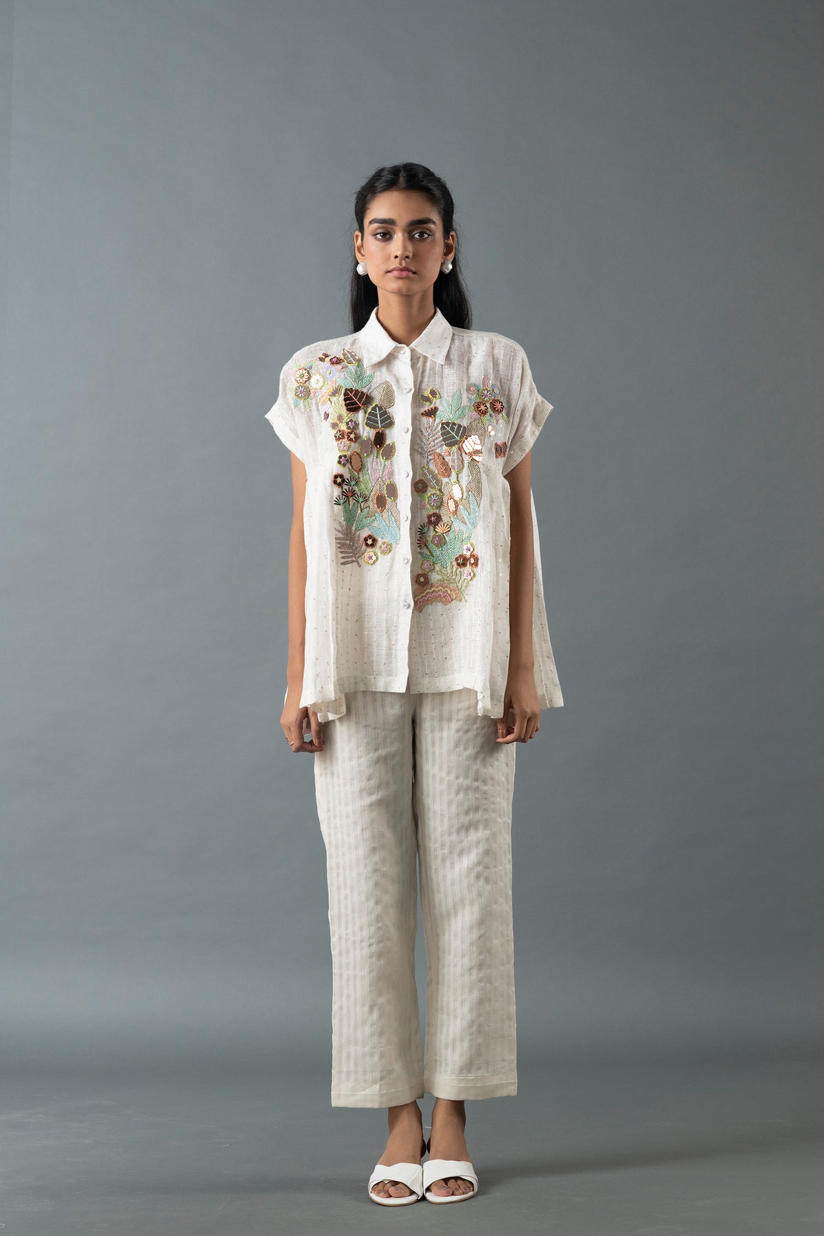 Tresor Pleated Co-Ord Set Ivory