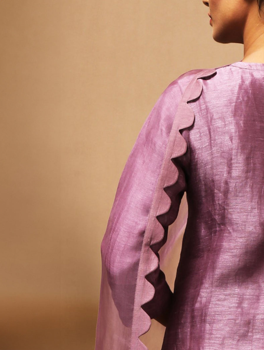 Floris Ombre Kurta Set  with Dupatta Purple Yellow