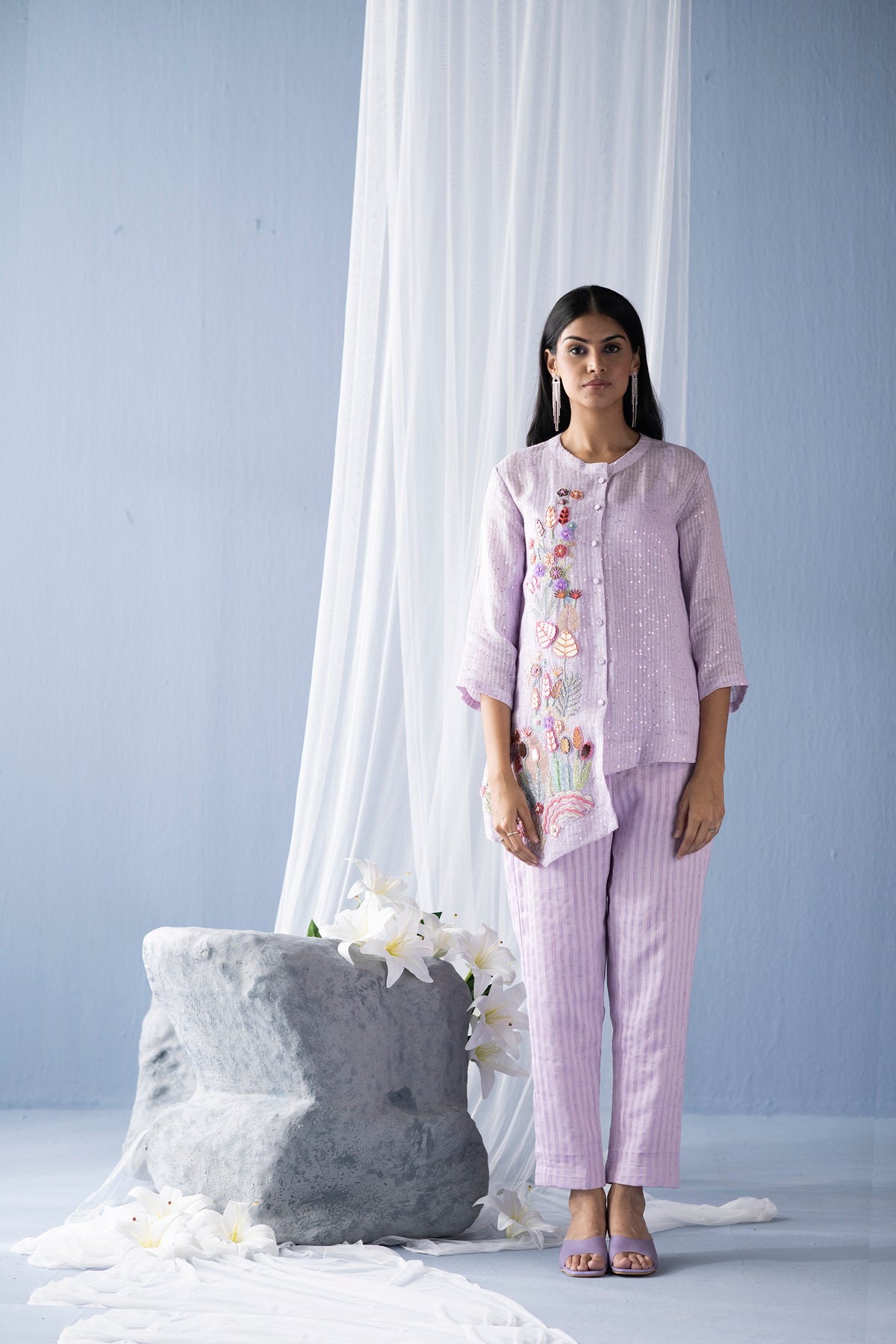 Tresor Assymetrical Co-Ord Set Lilac